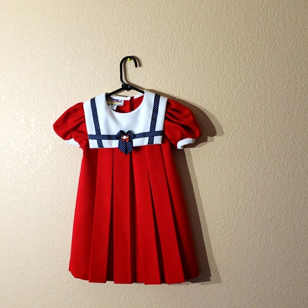 Red baby sailor dress